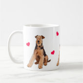 Airedale-Terrier-illustrierte Kaffee-Tasse Kaffeetasse (Links)