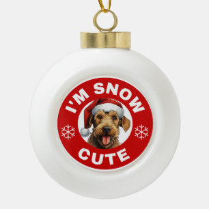 Airedale Terrier I'm Snow Niedlich Keramik Kugel-Ornament