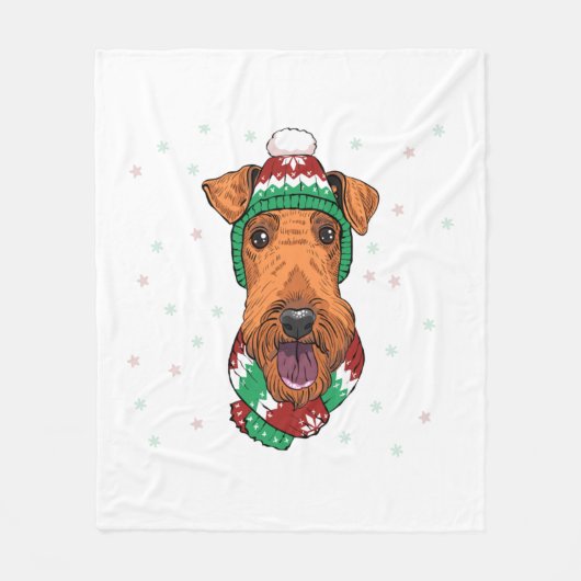 Airedale Terrier im Tessin Fleecedecke (Vorderseite)