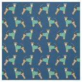 Airedale Terrier in der Skrupel Marine Stoff (Muster)