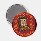 Airedale Terrier Jahr des Hundes Magnet (Vorderseite/Rückseite)