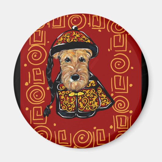 Airedale Terrier Jahr des Hundes Magnet (Vorne)