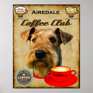 Airedale Terrier Kaffeeklub Poster