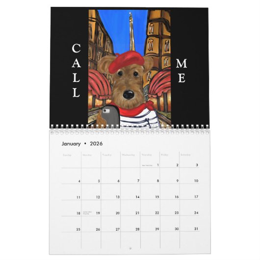 AIREDALE TERRIER KALENDER (Jan 2026)
