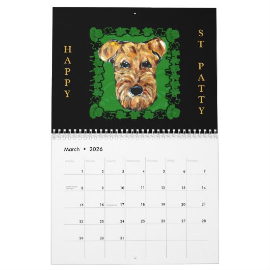 AIREDALE TERRIER KALENDER (Mär 2026)