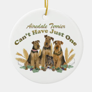 Airedale Terrier kann gerade ein nicht haben Keramikornament