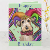 AIREDALE TERRIER  KARTE (Gelbe Blume)