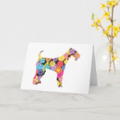 Airedale Terrier Karte (Gelbe Blume)