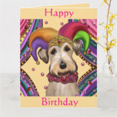 AIREDALE TERRIER  KARTE (Gelbe Blume)