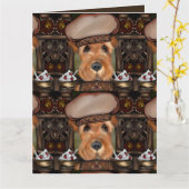 AIREDALE TERRIER KARTE (Gelbe Blume)