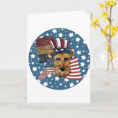 AIREDALE TERRIER KARTE (Gelbe Blume)