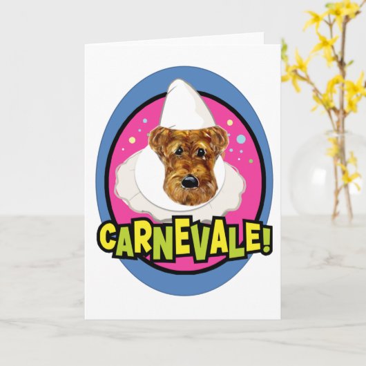 AIREDALE TERRIER KARTE (Gelbe Blume)