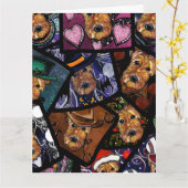 AIREDALE TERRIER KARTE (Gelbe Blume)