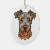airedale Terrier Keramik Ornament (Rechts)