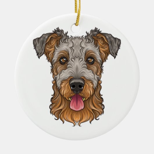 airedale Terrier Keramik Ornament (Vorne)