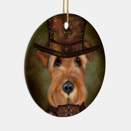 AIREDALE TERRIER KERAMIK ORNAMENT (Rechts)