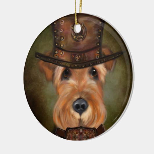 AIREDALE TERRIER KERAMIK ORNAMENT (Links)