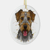 airedale Terrier Keramik Ornament (Rechts)