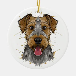 airedale Terrier Keramik Ornament