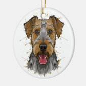 airedale Terrier Keramik Ornament (Links)