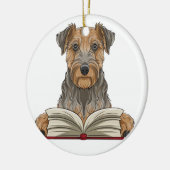 airedale Terrier Keramik Ornament (Links)