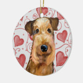 Airedale Terrier Keramik Ornament (Links)