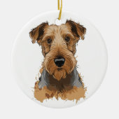 airedale Terrier Keramik Ornament (Vorne)
