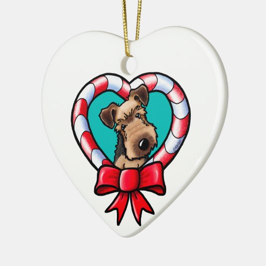 Airedale Terrier Keramik Ornament Obelisk (Links)