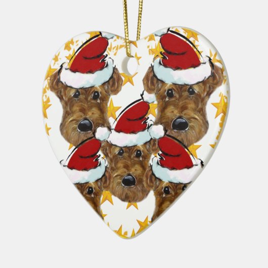 AIREDALE TERRIER KERAMIKORNAMENT (Links)