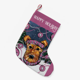 AIREDALE TERRIER KLEINER WEIHNACHTSSTRUMPF