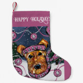 AIREDALE TERRIER KLEINER WEIHNACHTSSTRUMPF (Vorderseite)