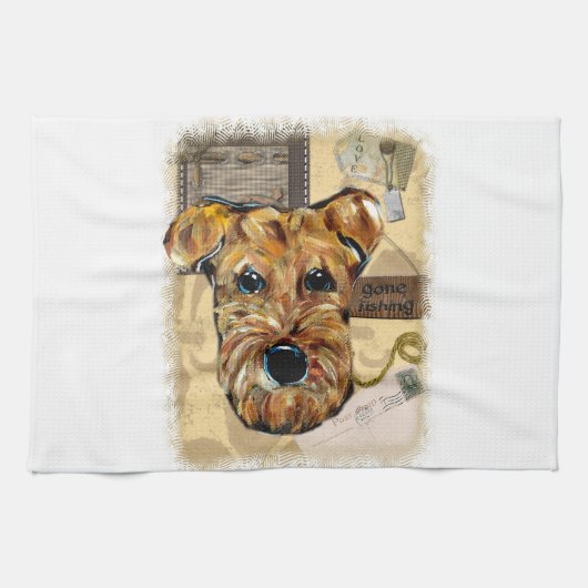 AIREDALE TERRIER KÜCHENTUCH (Horizontal)