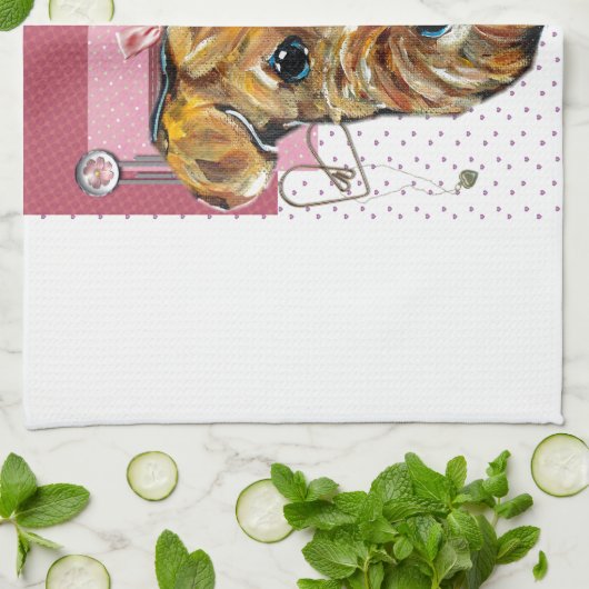 AIREDALE TERRIER KÜCHENTUCH (Gefaltet)