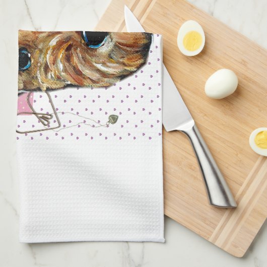 AIREDALE TERRIER KÜCHENTUCH (Viertel Falte)