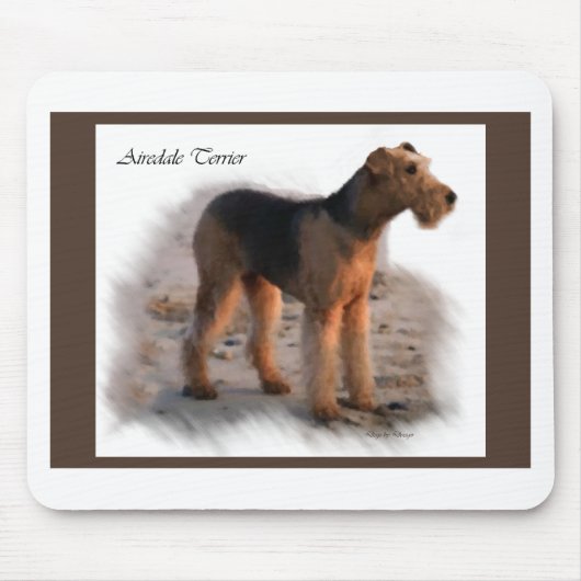 Airedale Terrier Kunst, Dichtung und Musik Mousepad (Vorne)