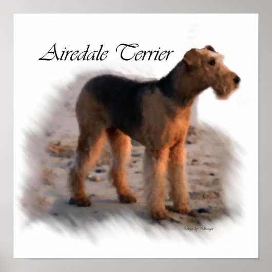 Airedale Terrier Kunst, Dichtung und Musik Poster (Vorne)