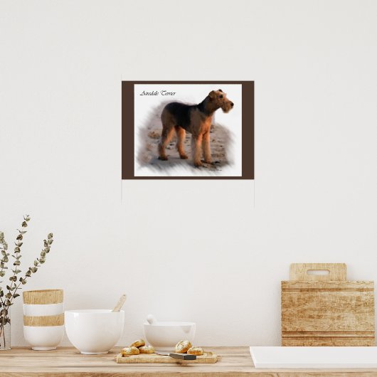Airedale Terrier Kunst, Dichtung und Musik Poster (Küche)