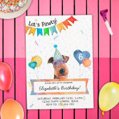 Airedale Terrier Lasse Pawty Dog Birthday Party Einladung