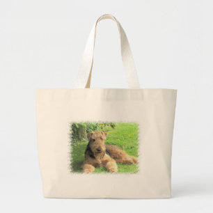 Airedale-Terrier-Leinwand-Tasche Jumbo Stoffbeutel