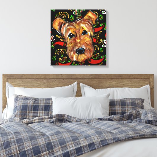 AIREDALE TERRIER LEINWANDDRUCK (Insitu (Schlafzimmer))
