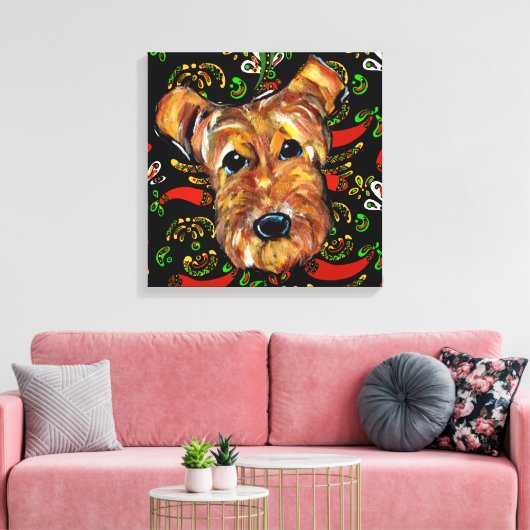 AIREDALE TERRIER LEINWANDDRUCK (Insitu (Wohnzimmer))
