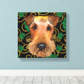 Airedale Terrier Leinwanddruck (Insitu (Holzboden))