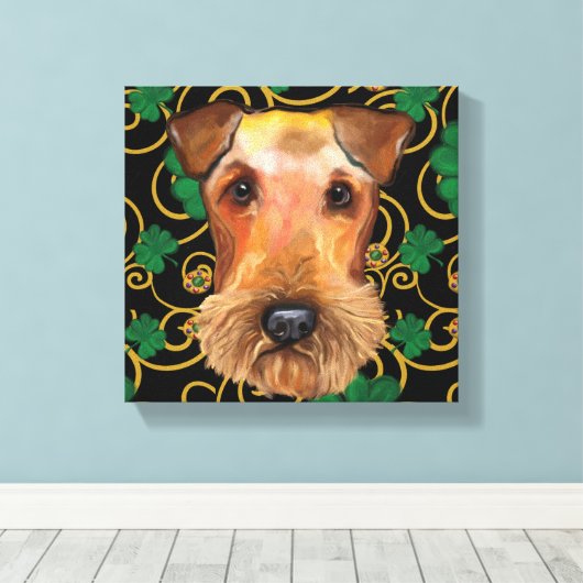 Airedale Terrier Leinwanddruck (Insitu (Holzboden))