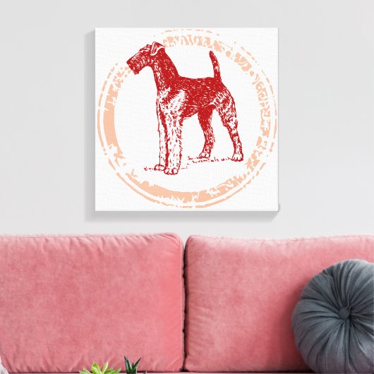 Airedale Terrier Leinwanddruck (Insitu (Wohnzimmer))