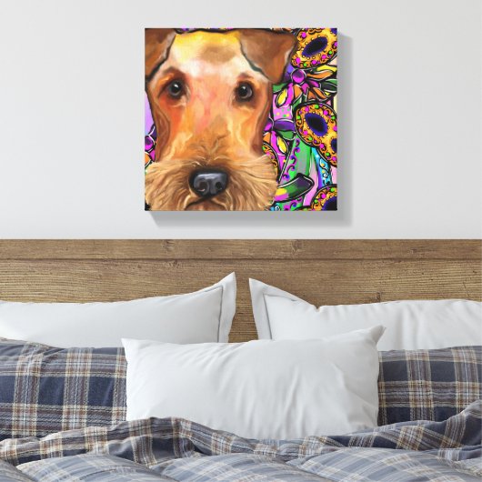 AIREDALE TERRIER LEINWANDDRUCK (Insitu (Schlafzimmer))
