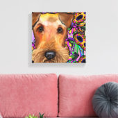 AIREDALE TERRIER LEINWANDDRUCK (Insitu (Wohnzimmer))