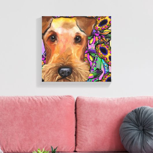 AIREDALE TERRIER LEINWANDDRUCK (Insitu (Wohnzimmer))