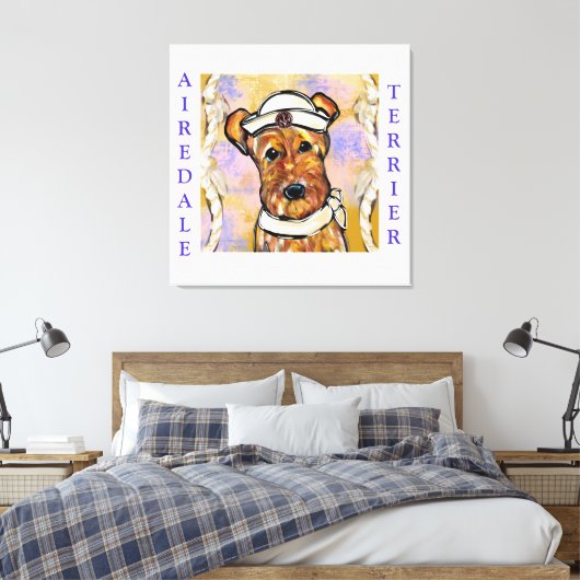 AIREDALE TERRIER LEINWANDDRUCK (Insitu (Schlafzimmer))