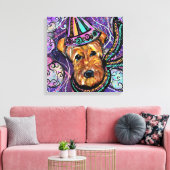 AIREDALE TERRIER LEINWANDDRUCK (Insitu (Wohnzimmer))