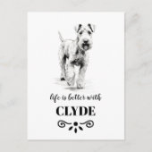 Airedale Terrier Life ist besser Custom Dog Name Postkarte (Vorderseite)